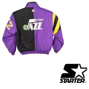 Vtg Starter Utah Jazz Puffer Jacket‎ Mens Medium NBA Basketball 90's